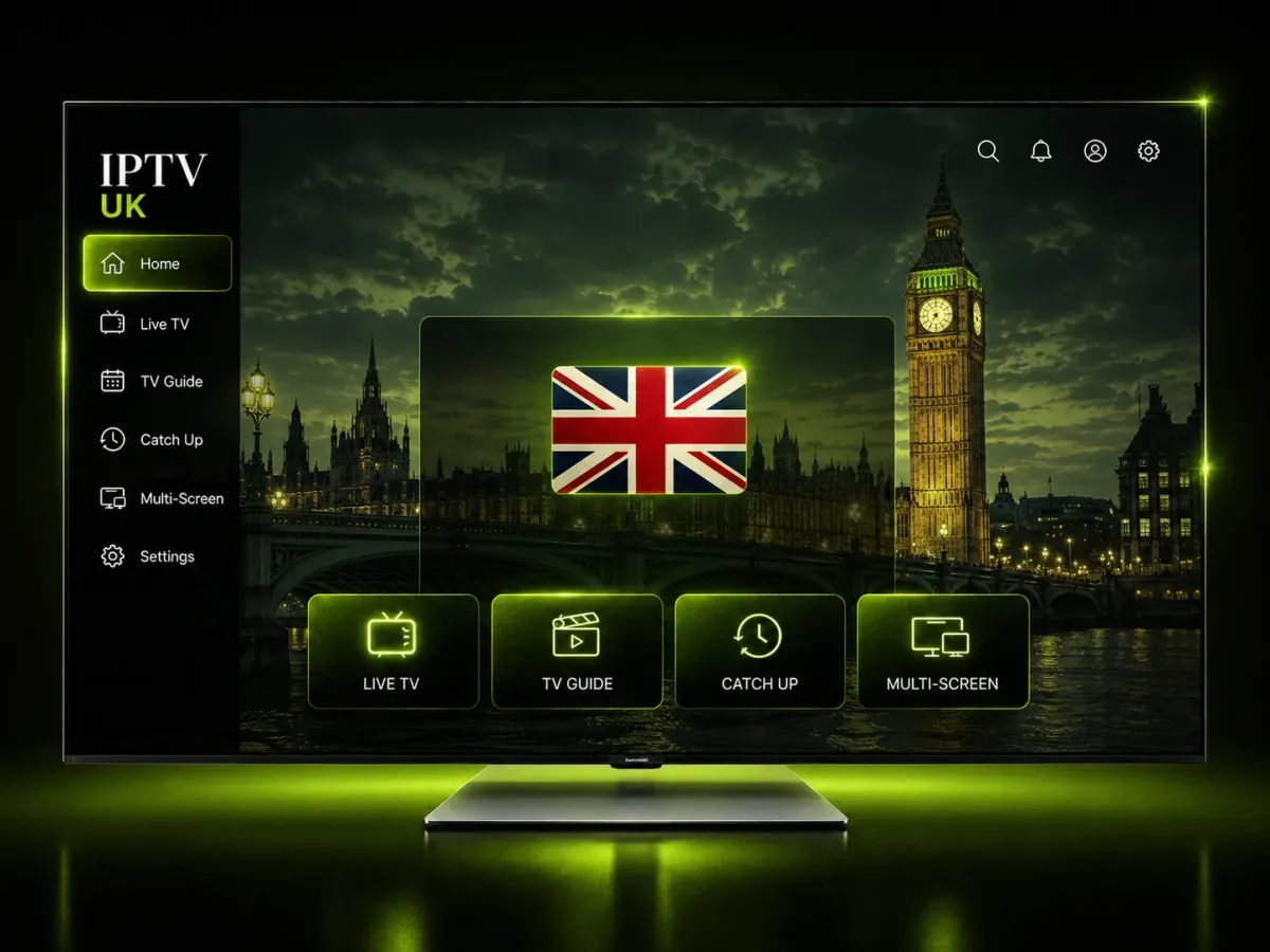 Main illustration for the 2026 guide to choosing an IPTV subscription in the UK.